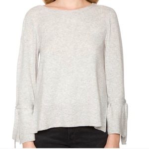 Willow and clay gray bell sleeve sweater